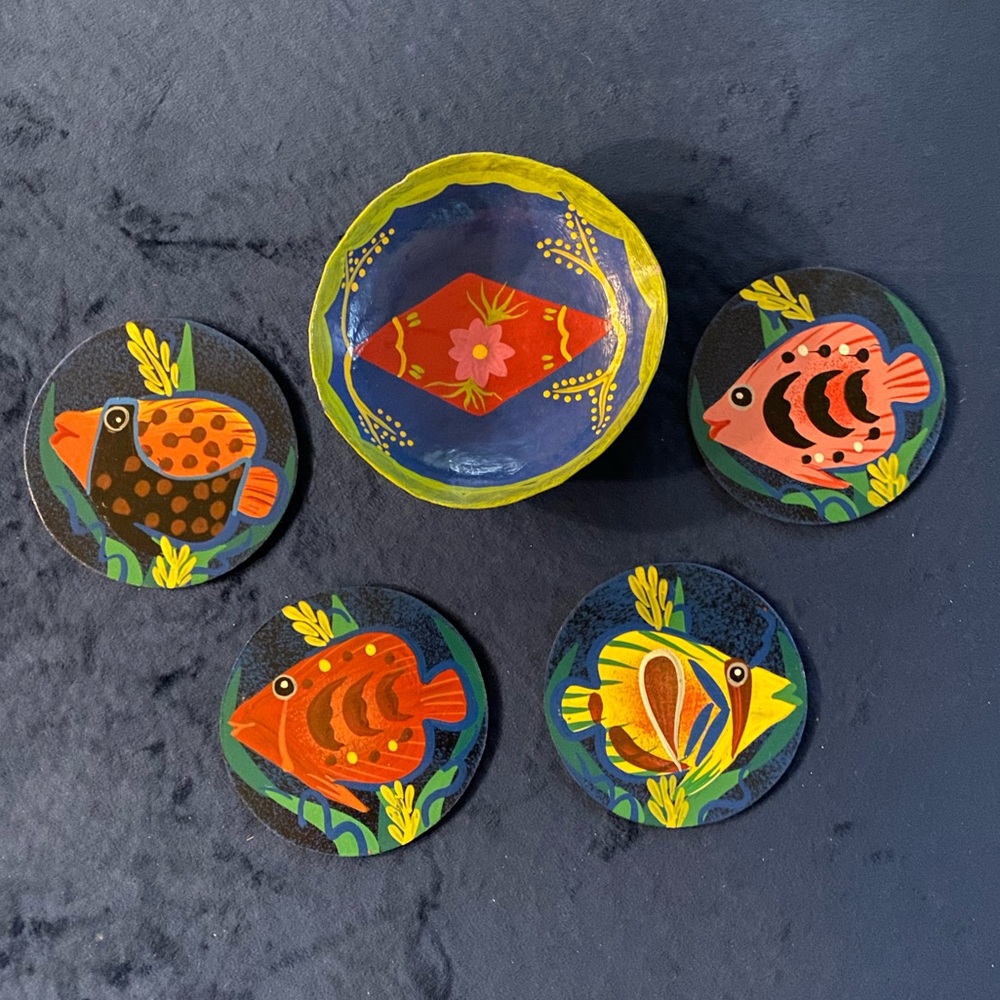 Handmade Coaster and Bowl set